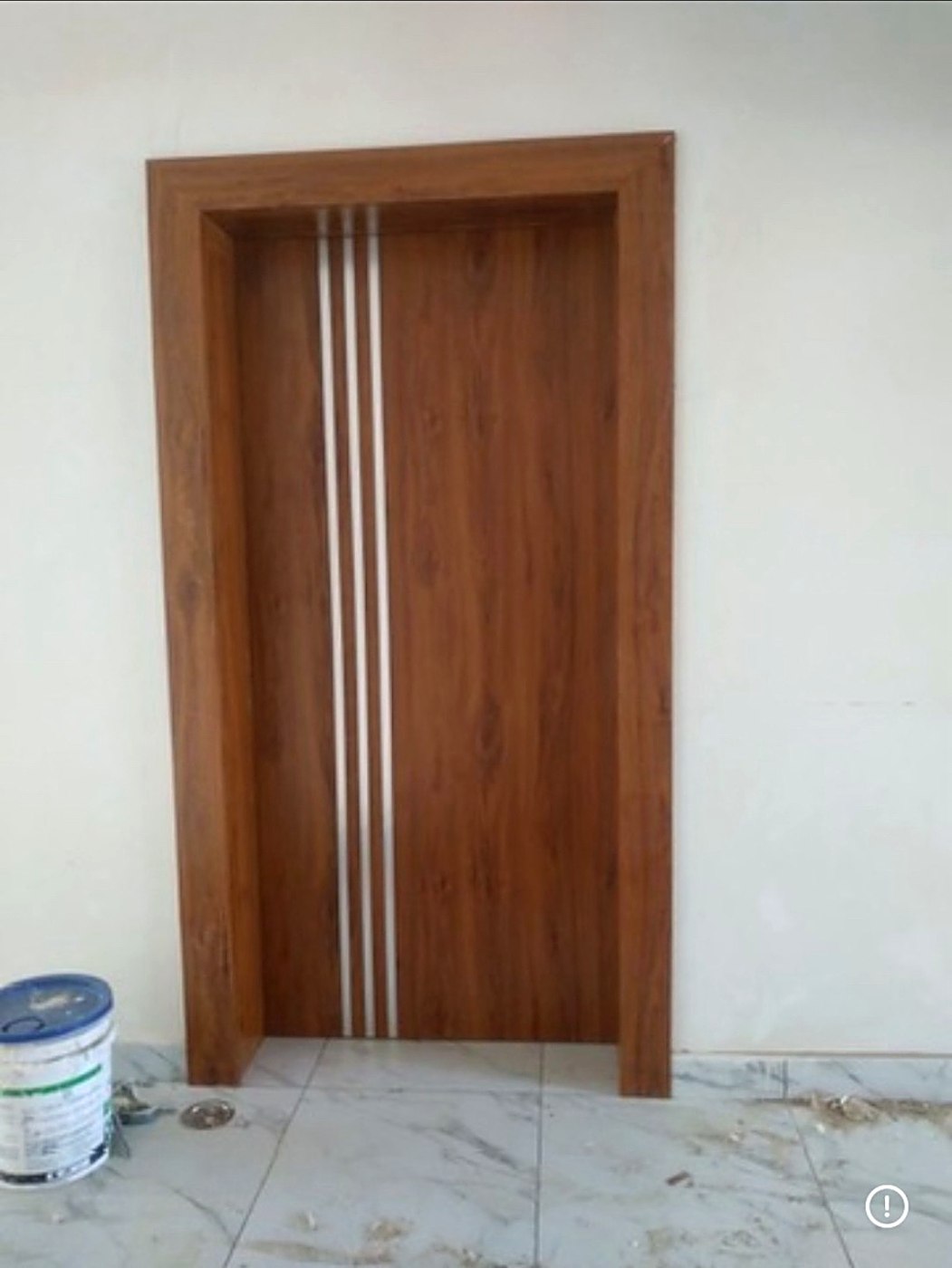 Flush wood door with inlay detail