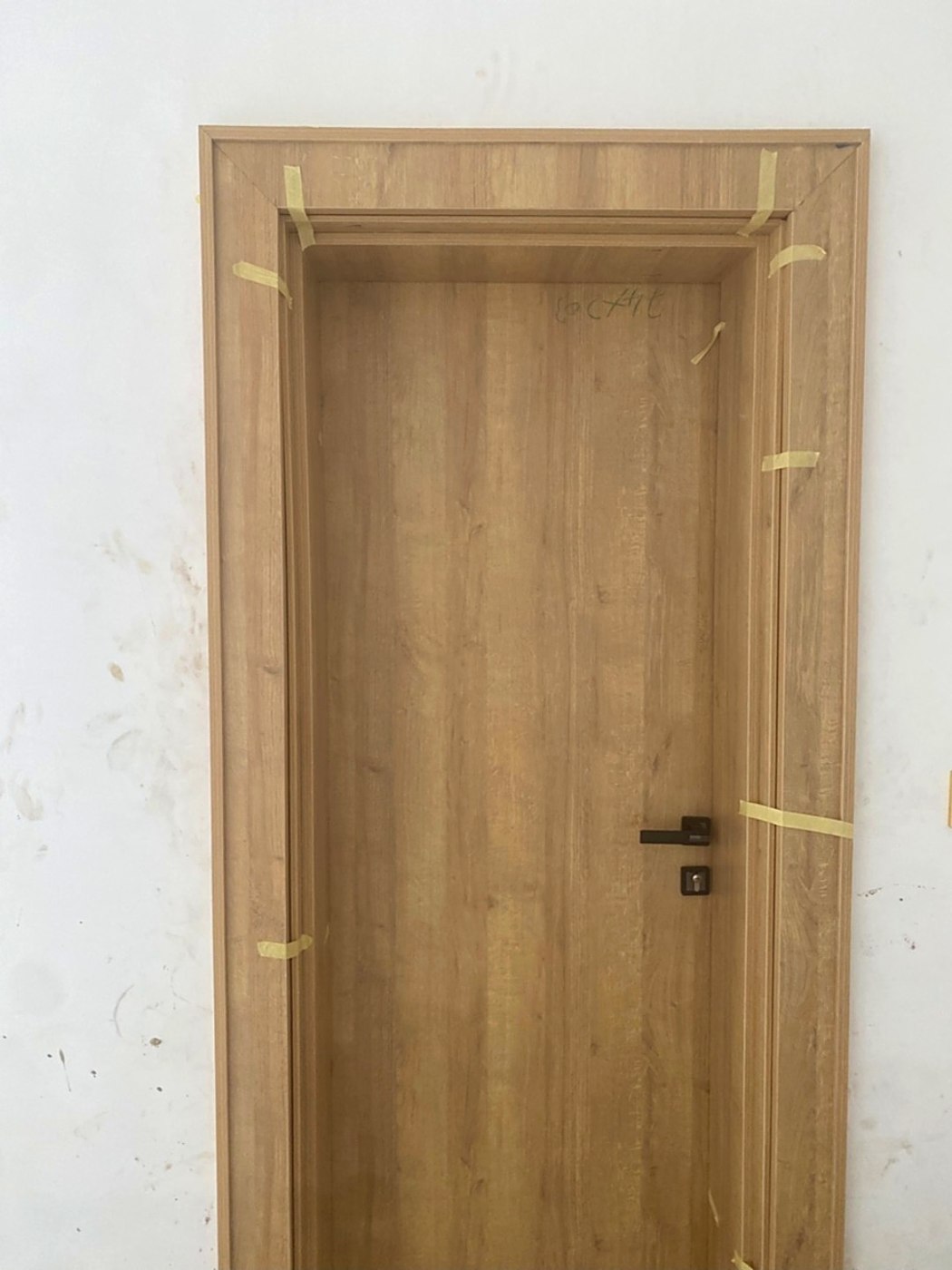 Solid wood door mid installation